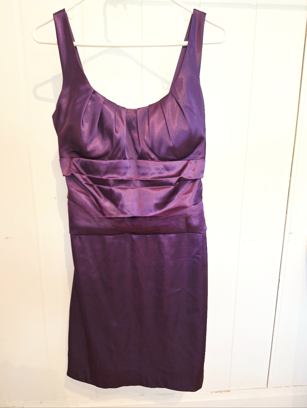 NWOT B. Smart Purple Satin Mini Dress Size 9/10